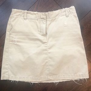 J.Crew distressed khaki skirt